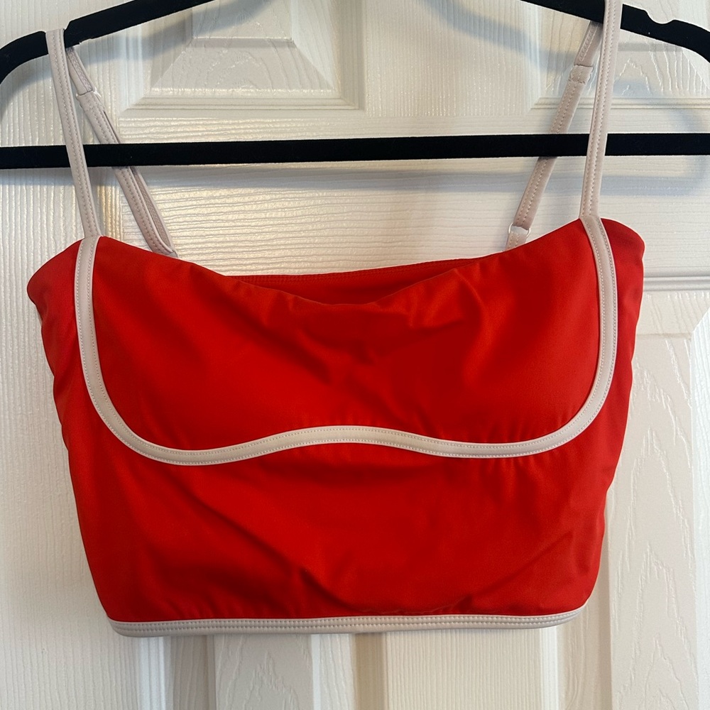 Move with You Red Tank Top with White Trim